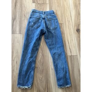 AGOLDE Nico High Rise Slim Fit Jeans Womens 24 Medium Wash Blue Múltiple Buttons